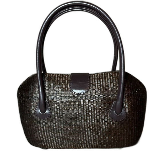 Le Sac Kultura Oval Bunyan Handbag with Leather Strap and Clasp - Picture 5 of 10